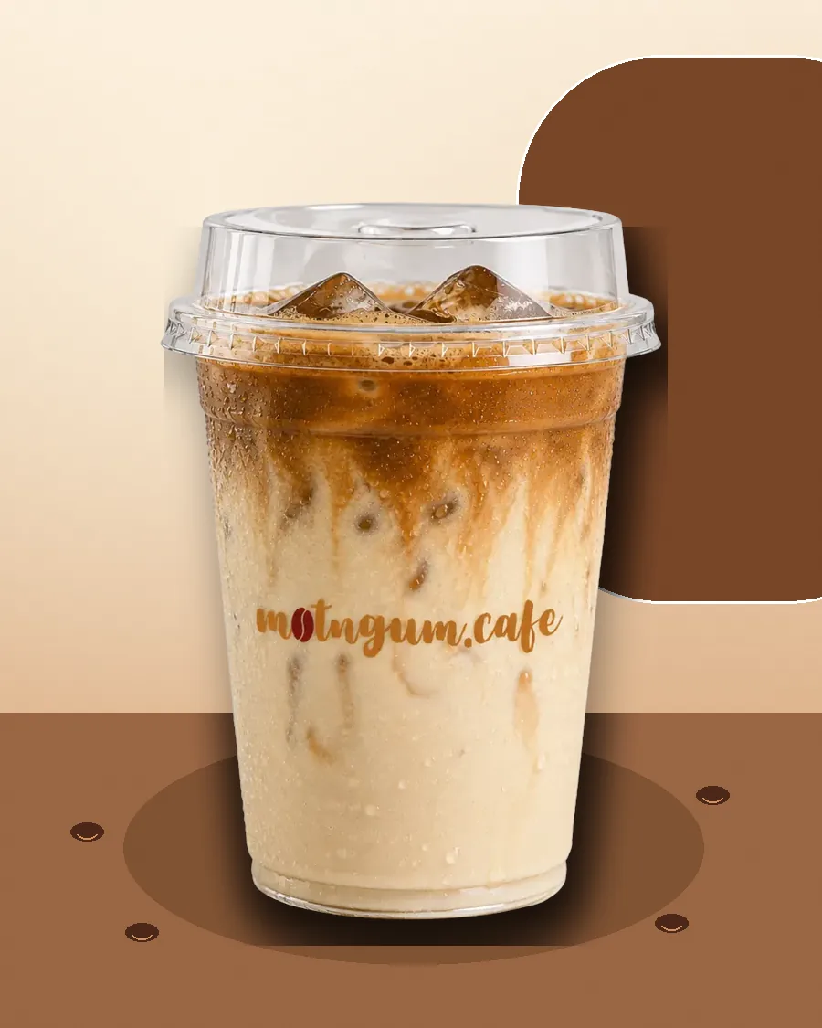 Cà phê Sữa Tươi Sương Mai Một Ngụm trong art direction Café ấm · chất liệu mộc · ánh sáng đất